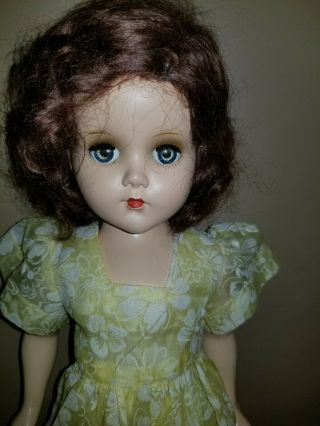 Vintage 17 " 1950s Arranbee (r&b) Hard Plastic Doll,  Dark Mohair Wig