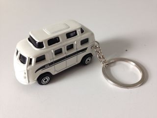 Rare Volkswagen Vw Camper Bus Custom Key Chain - Van Retro Vtg Hippy Fob White
