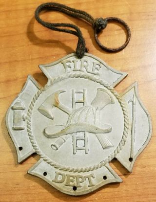 Rare Vintage Fire Department Helmet Badge Decorative Medal Memorabilia 1920 - 40s