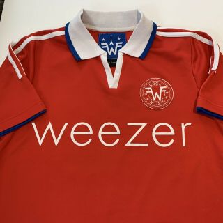 Weezer Concert Red Tour 2009 Rugby/soccer Style Jersey Mens Sz Small Red Rare