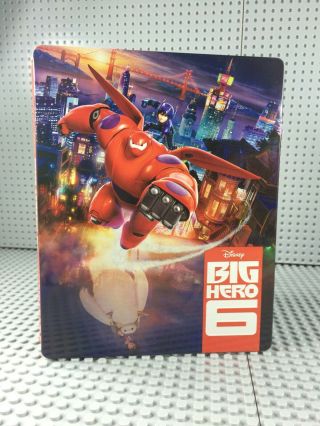 Big Hero 6 Steelbook (blu - Ray,  Dvd,  Digital Hd) Rare Release