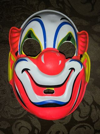 Vintage Childs Collegeville Clown Halloween Mask 100 Rare