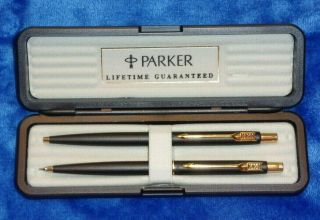 Rare Vintage J.  I.  Case Tractor Parker Pen & Pencil Set In Case And Box