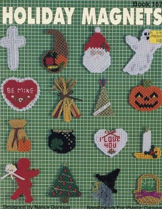 Holiday Magnets Kappie Plastic Canvas Pattern/instructions Leaflet Rare