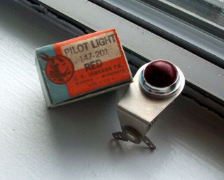 Vintage Red Dash Gauge Panel Light Hot Rod 3/4 " Rare Dead Stock Johnson Glass
