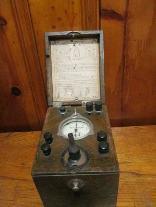 1916 General Electric Revolutions Meter In Oak Case Antique Test Equipment P