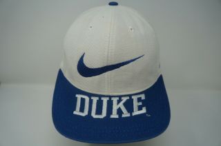 Rare Vtg Nike Duke Blue Devils Basketball Swoosh Snapback Hat Cap 90s Two Tone