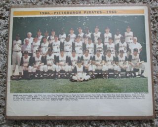 Vintage 1966 Pittsburgh Pirates Color Team Photo Shrink Wrapped Rare