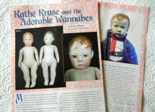 7p History Article - Antique Kathe Kruse Look - Alike Dolls - Bing,  Horsman,