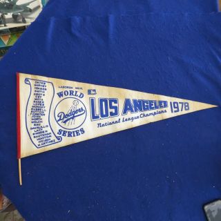 Rare Vintage 1978 Los Angeles Dodgers Nl Champs Pennant World Series Lasorda