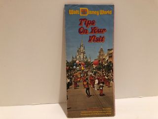 Vintage 1974 Walt Disney World “ Tips On Your Visit “ Brochure - Rare