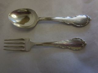 Lunt Modern Victorian Sterling Silver Baby Fork And Spoon No Monogram