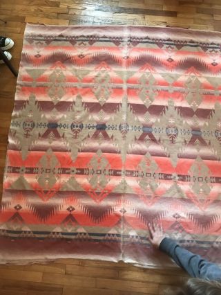 Vintage Beacon Southwest American Navajo Aztec Camp Blanket 72 X 65” Antique