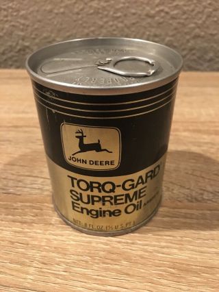 Vintage Rare John Deere Torq - Gard Full 8 Ounce Oil Can 8 Oz 1/2 Pt Pint