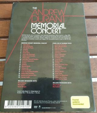 2 DVD THE ANDREW DURANT MEMORIAL CONCERT (Rare 80 ' s RENEE GEYER RICHARD CLAPTON) 2
