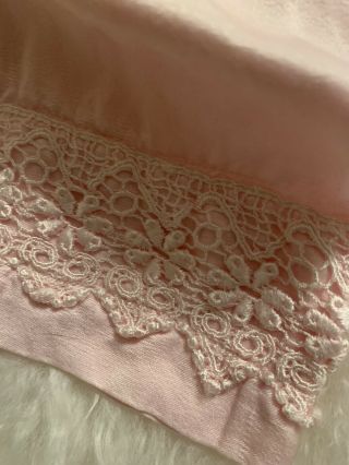 Bella Notte Pillowcase Silky Satin Baby Pink Soft 16x12” Rare Boudoir Or Child