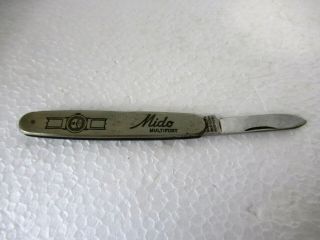 Antique Mido Watches Advertising Pocket Knife By Harrison Brothers And Howson H