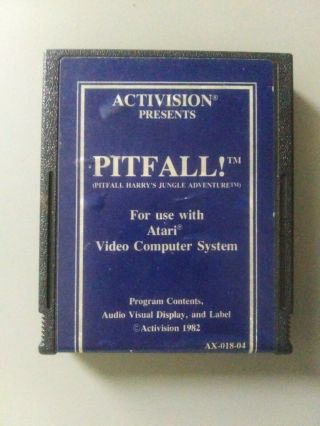 Vintage Atari 2600 Activision Pitfall Blue Label Game Cartridge Rare