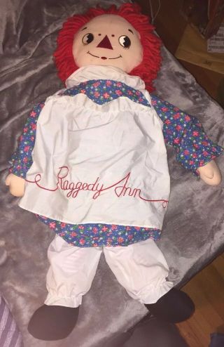 Large Vintage Raggedy Ann Doll 36 " Tall Comes W/ Blouse And Pants/panties