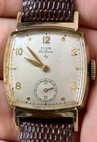 Vintage 10k Gold Filled Elgin De Luxe Watch 17 Jewel