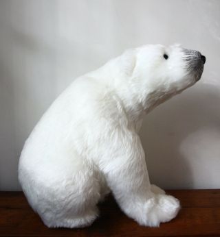 Rare Pottery Barn Polar Bear Figurine Foam Winter Christmas Holiday Decoration
