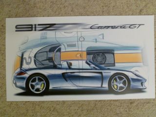 2008 Porsche Carrera Gt & 917 Coupe Showroom Advertising Sales Poster Rare