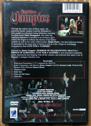 LUST FOR A VAMPIRE Rare Anchor Bay DVD Hammer Films Gothic 2