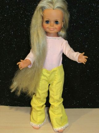 Vintage 1971 Ideal Velvet Grow Hair Doll I Crissy Family 15 " W/mod Outfit Cute