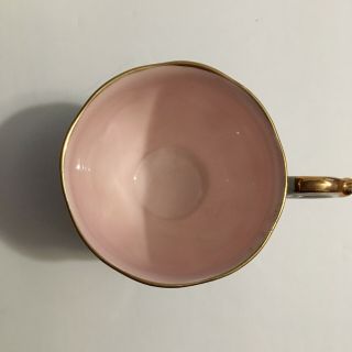 Vintage Queen Anne Harlequin Demitasse Cup and Saucer Set Pink Black & Gold 3