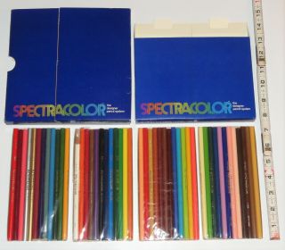 Rare Set Of 48 Vintage Spectracolor Faber - Castell Venus Designer Colored Pencils