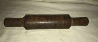 18th Century Rolling Pin One Piece All Made Out Of Walnut Wood Great Prim Look