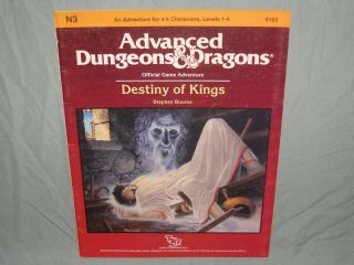 Ad&d 1st Edition Adventure Module - N3 Destiny Of Kings (rare And Exc -)