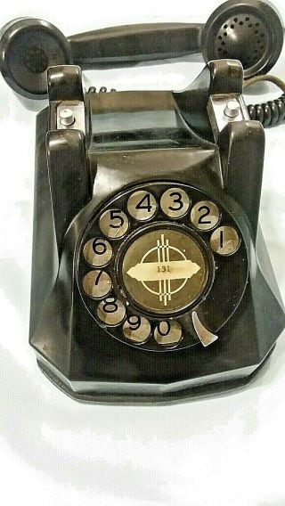 Vintage Automatic Electric Company Monophone Art Deco Era Antique Desk Telephone