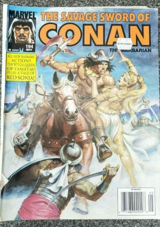 Savage Sword Of Conan 194 Marvel Comics Australian Price Variant Rare