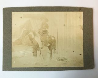 Antique Photo Of Native American On Paint Pony