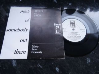 Rare Irish Press Charity 7 " P/s - Artists For Simon - Think Of Somebody Out There