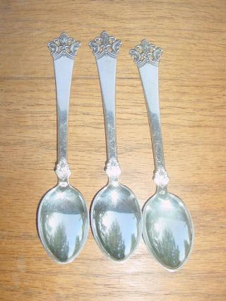 Set Of 3 830s Silver Spoons From Norway Magus Aase Anitra Pattern