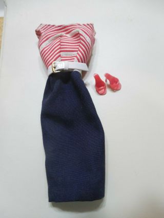 Vintage Barbie `cruise Stripes`,  918,  Nm/c,  Inc. ,  Dress/belt/japan Shoes - Red