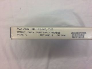 RARE Blockbuster Video Store Fox & The Hound Disney VHS Tape Rental Case Diamond 2