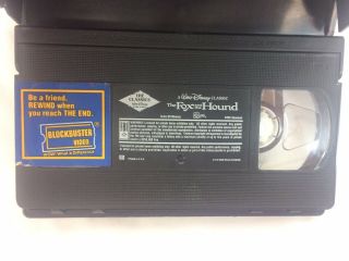 RARE Blockbuster Video Store Fox & The Hound Disney VHS Tape Rental Case Diamond 3
