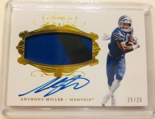 2018 Flawless Anthony Miller Rc Rookie Rpa Auto Rare /25 " 1/1 " Memphis Tigers