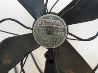 Peerless Antique Electric Fan Brass Blade Vintage Old Type BA 3 USA 110 Volts 3