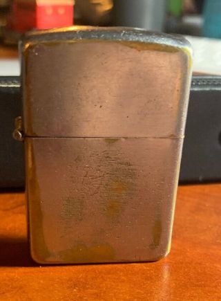 Vintage Zippo (circa 1950 - 57) Lighter “brushed Nickel” Rare No Advertising