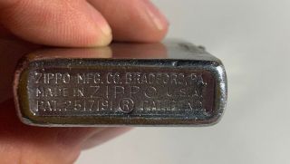 Vintage ZIPPO (circa 1950 - 57) Lighter “Brushed Nickel” RARE NO ADVERTISING 3