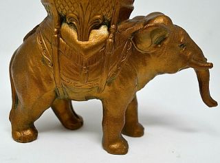 Antique French Vantines Art Deco Elephant Incense Burner 1920s All Gold 3
