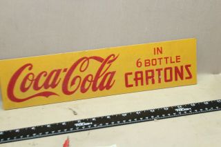 Rare 1940s Coca Cola In 6 Bottle Carton Store Display Sign Coke Soda Pop