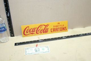 RARE 1940s COCA COLA IN 6 BOTTLE CARTON STORE DISPLAY SIGN COKE SODA POP 2