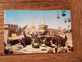 Disneyland Rare Alice In Wonderland Ride Aerial View Vintage Post Card