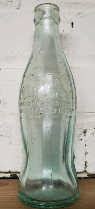 Rare Applied Top Pat.  Nov.  16,  1915 Blue Coca Cola Bottle From Spartanburg S.  C.
