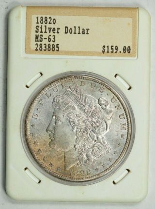 Rare Vintage Hannes Tulving Slabbed Morgan Silver Dollar 1882 - O,  Uncirculated Bu